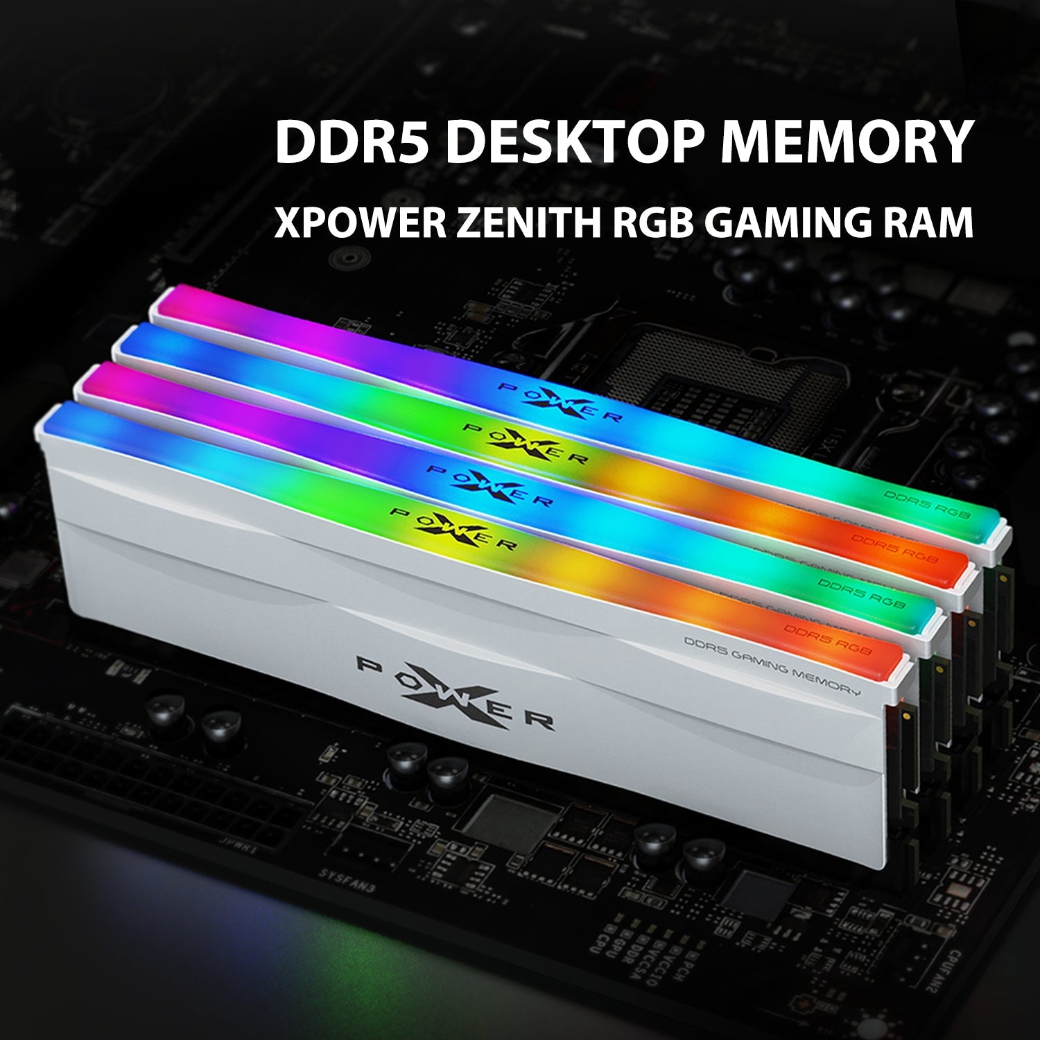 Silicon Power Zenith RGB DDR5 6000MT/s (PC5-48000) CL30 32GB(2x16GB)-64GB(2x32GB) AMD Expo/Intel XMP 3.0 Dual Pack 1.35V Desktop Unbuffered DIMM [White]