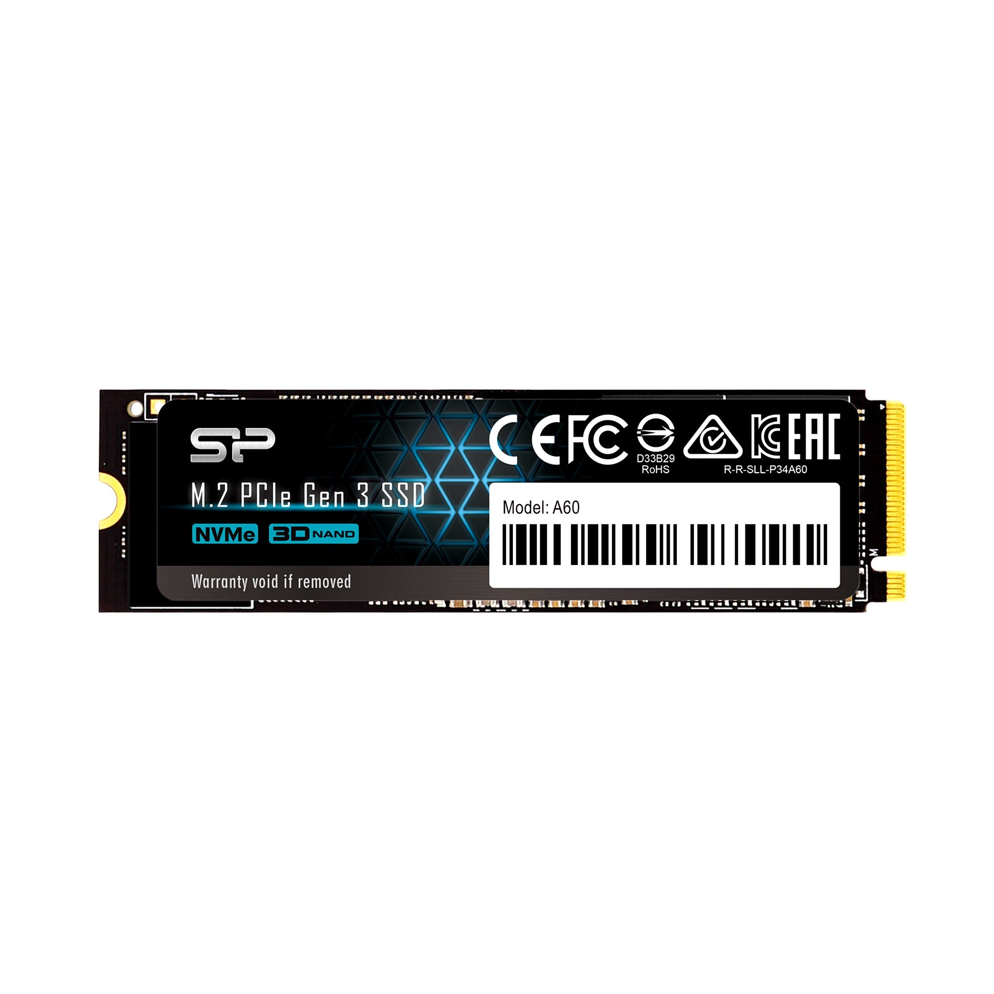 Silicon Power P34A60 256GB-2TB NVMe PCIe Gen3x4 M.2 2280 Internal Solid State Drive