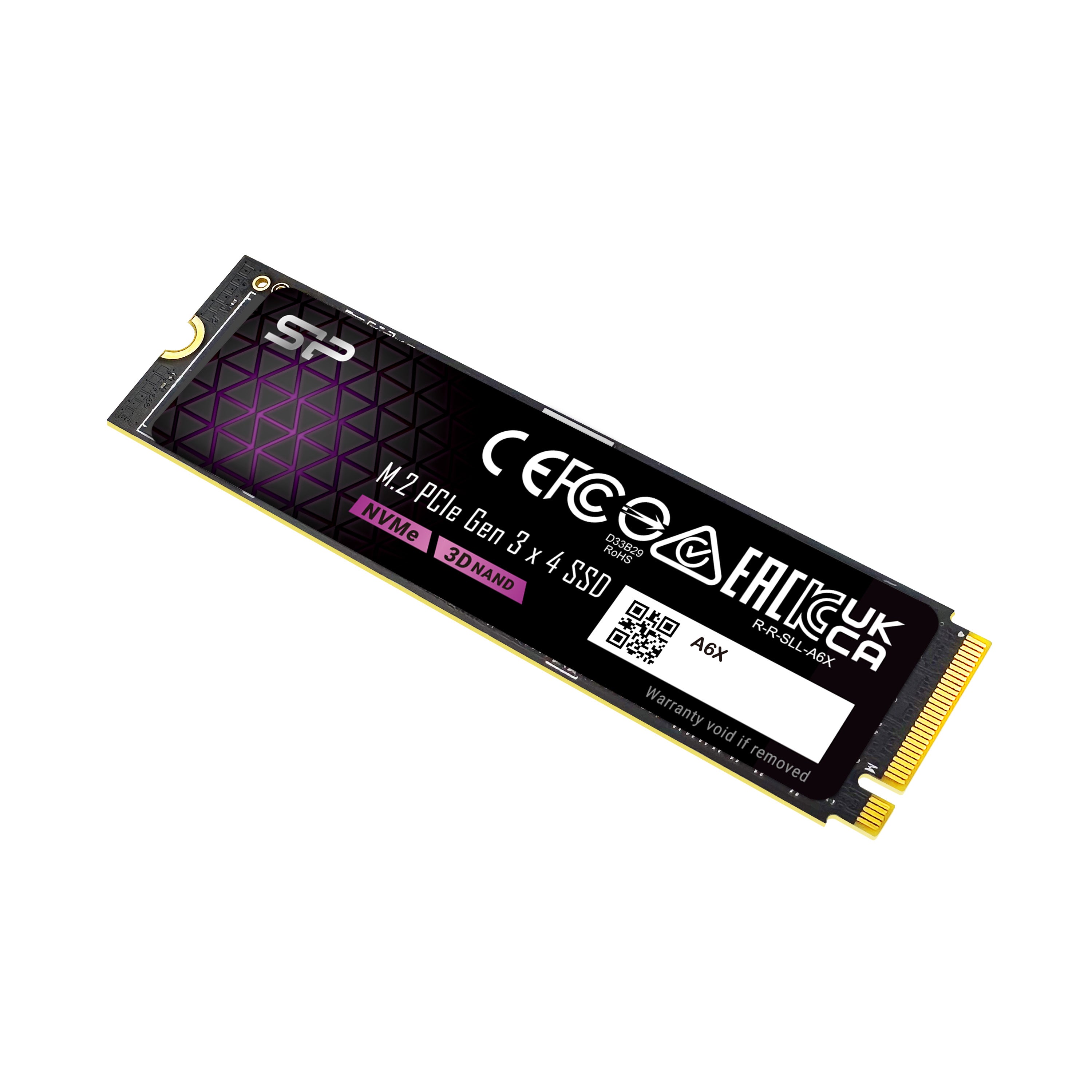 Silicon Power P34A6X 256GB-2TB NVMe PCIe Gen3x4 M.2 2280 Internal Solid State Drive