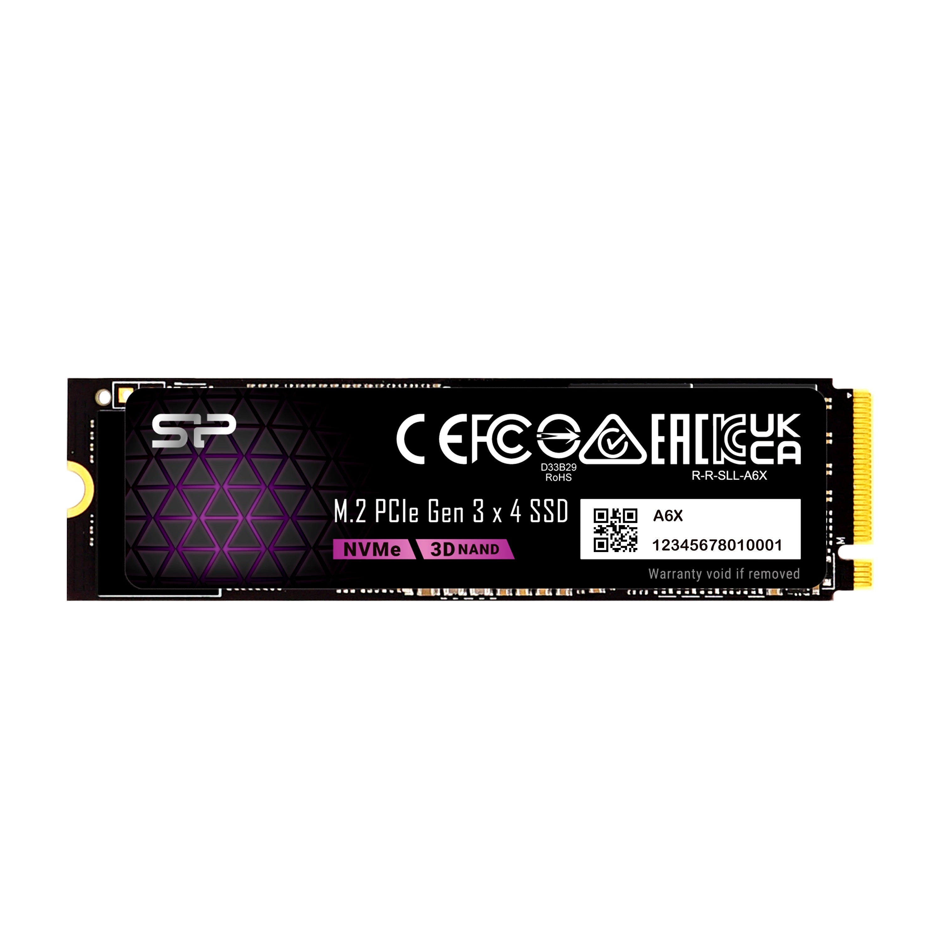 Silicon Power P34A6X 256GB-2TB NVMe PCIe Gen3x4 M.2 2280 Internal Solid State Drive