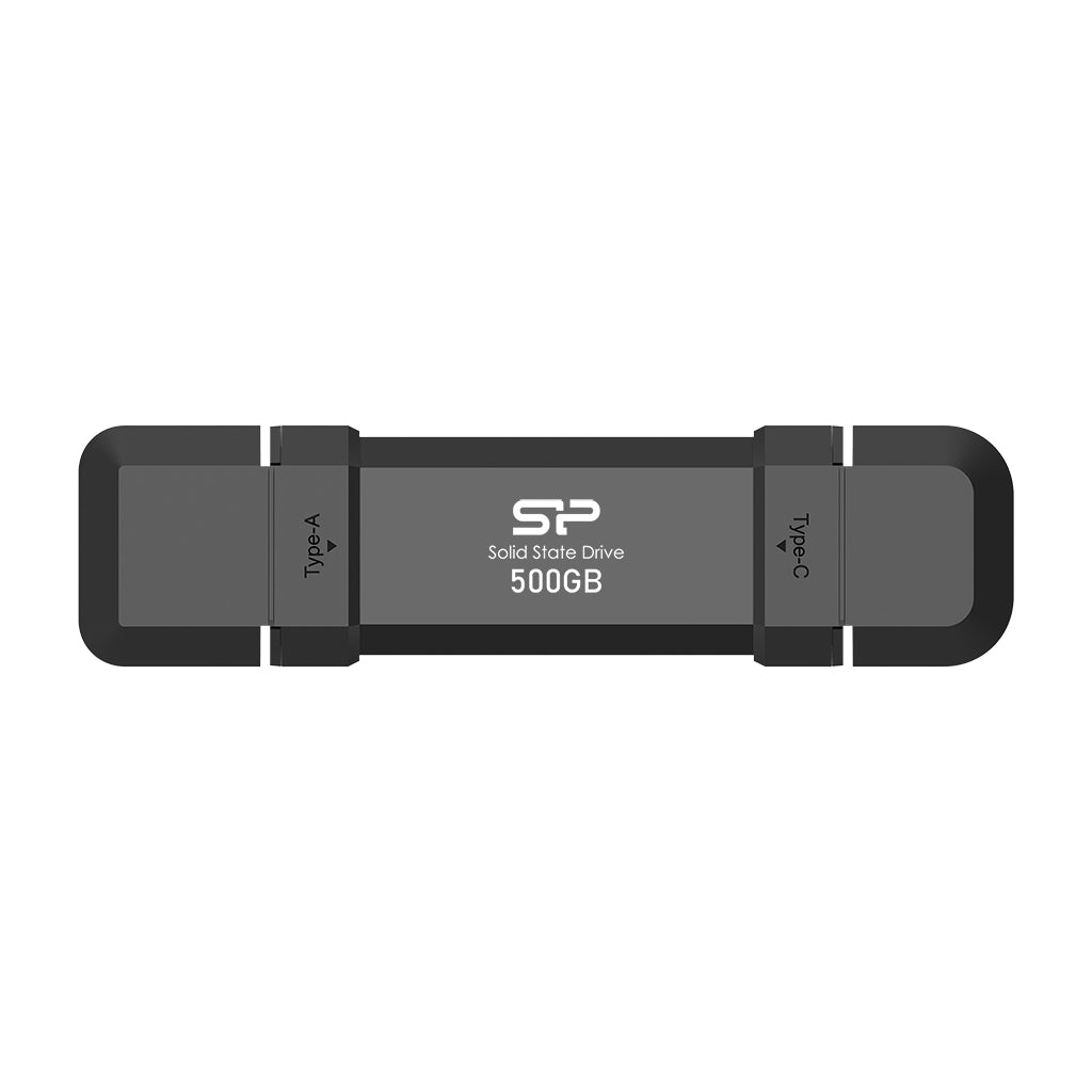 Silicon Power 500GB DS72 Dual USB-C/USB-A 3.2 Gen 2 Portable External SSD, Steam Deck and iPhone 15 Pro
