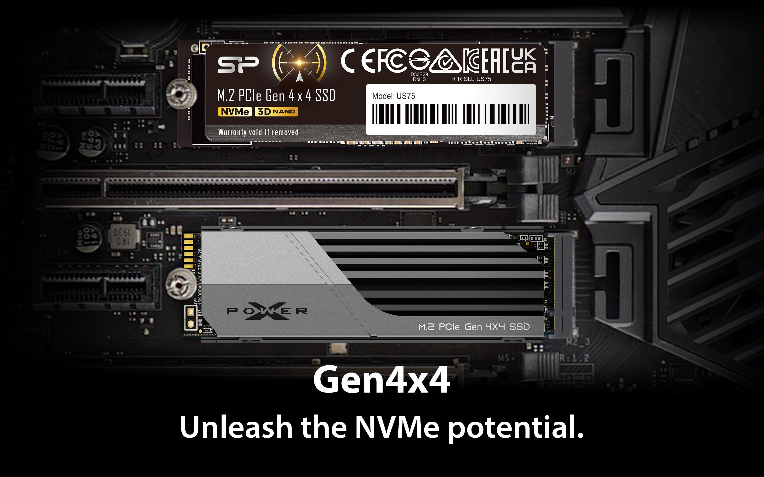 Silicon Power XS70 1TB-4TB NVMe PCIe Gen4x4 M.2 2280 Internal