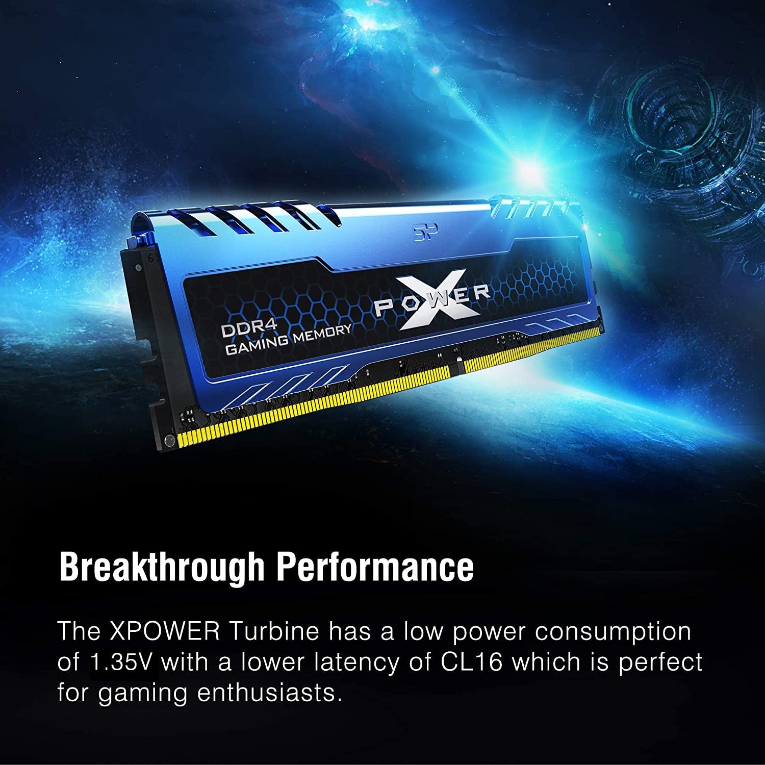 Silicon Power Turbine Gaming DDR4 3200MT/s (PC4 25600) 16GB(2x8GB) Dual Pack 1.35V Desktop Unbuffered DIMM